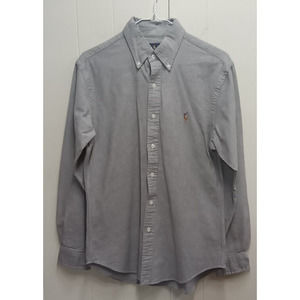 Ralph Lauren Gray Slim Fit Stretch Oxford Shirt (Size M), 100% Cotton